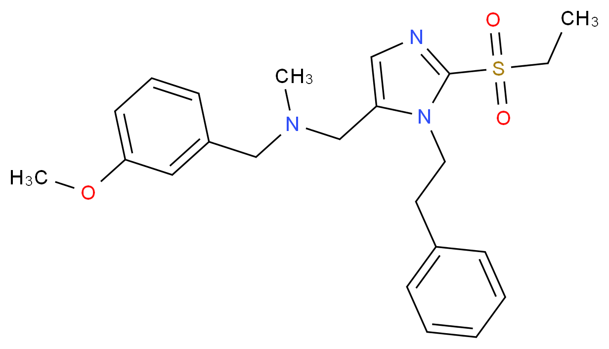 1-[2-(ethylsulfonyl)-1-(2-phenylethyl)-1H-imidazol-5-yl]-N-(3-methoxybenzyl)-N-methylmethanamine_分子结构_CAS_)