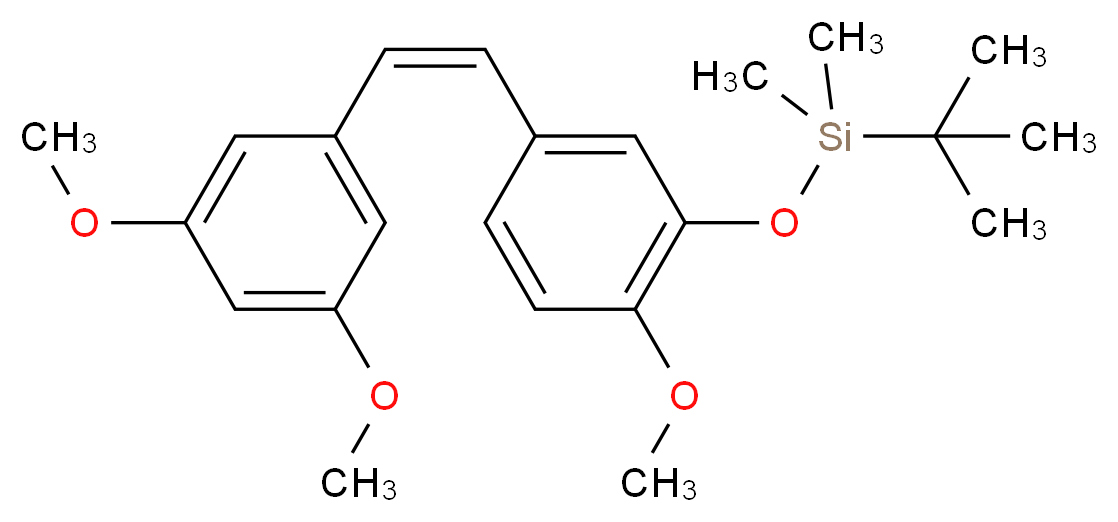 tert-butyl(5-[(Z)-2-(3,5-dimethoxyphenyl)ethenyl]-2-methoxyphenoxy)dimethylsilane_分子结构_CAS_586410-23-3