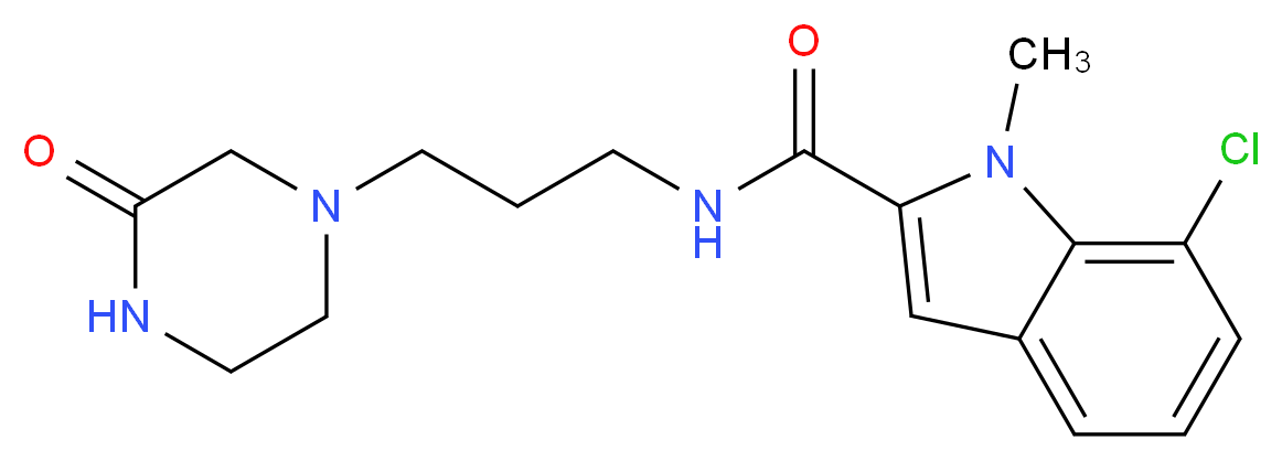 7-chloro-1-methyl-N-[3-(3-oxopiperazin-1-yl)propyl]-1H-indole-2-carboxamide_分子结构_CAS_)