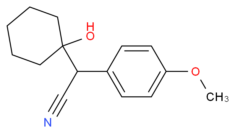 2-(1-Hydroxycyclohexyl)-2-(4-methoxyphenyl)acetonitrile_分子结构_CAS_93413-76-4)