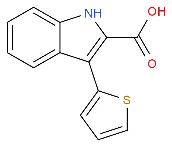 3-(2-Thienyl)-1H-indole-2-carboxylic acid_分子结构_CAS_)