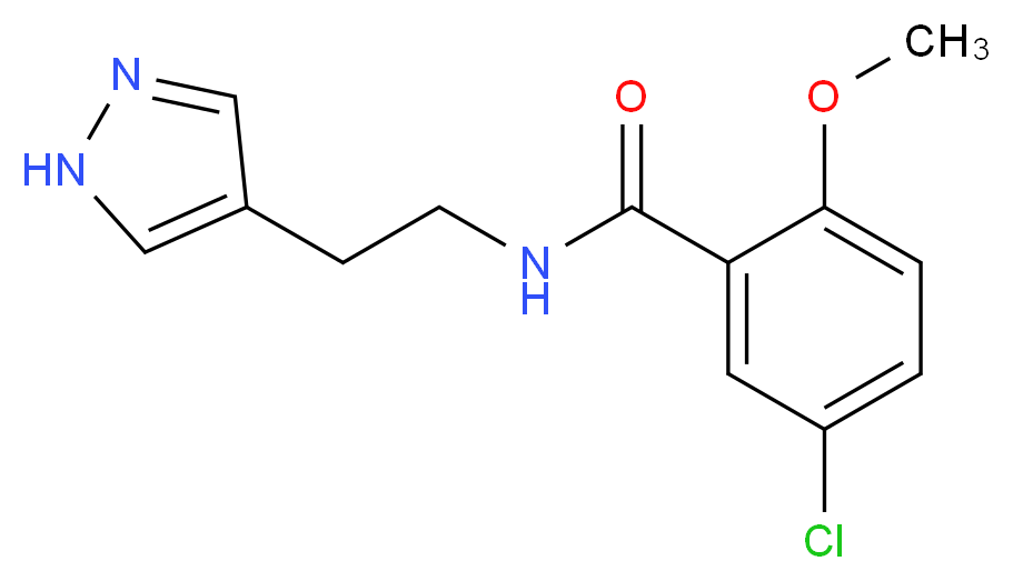 5-chloro-2-methoxy-N-[2-(1H-pyrazol-4-yl)ethyl]benzamide_分子结构_CAS_)