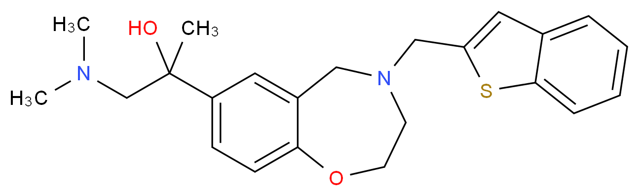 2-[4-(1-benzothien-2-ylmethyl)-2,3,4,5-tetrahydro-1,4-benzoxazepin-7-yl]-1-(dimethylamino)-2-propanol_分子结构_CAS_)