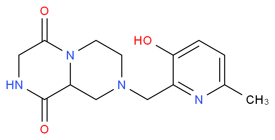 8-[(3-hydroxy-6-methylpyridin-2-yl)methyl]tetrahydro-2H-pyrazino[1,2-a]pyrazine-1,4(3H,6H)-dione_分子结构_CAS_)