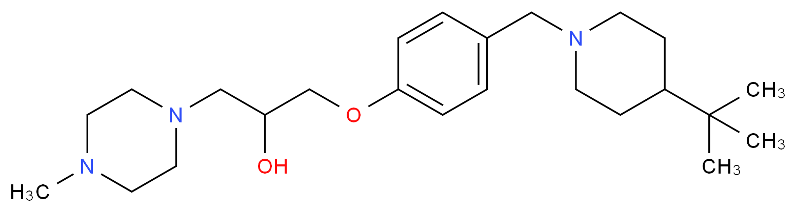 1-{4-[(4-tert-butylpiperidin-1-yl)methyl]phenoxy}-3-(4-methylpiperazin-1-yl)propan-2-ol_分子结构_CAS_)