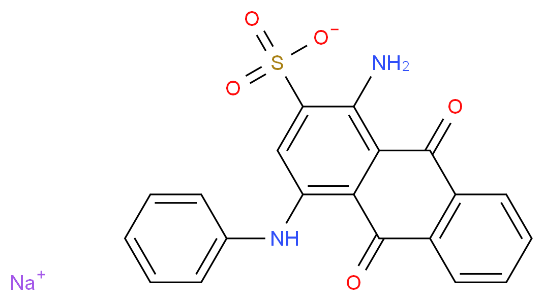 sodium 1-amino-9,10-dioxo-4-(phenylamino)-9,10-dihydroanthracene-2-sulfonate_分子结构_CAS_6408-78-2