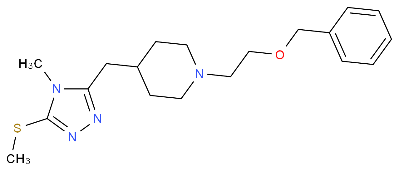1-[2-(benzyloxy)ethyl]-4-{[4-methyl-5-(methylthio)-4H-1,2,4-triazol-3-yl]methyl}piperidine_分子结构_CAS_)