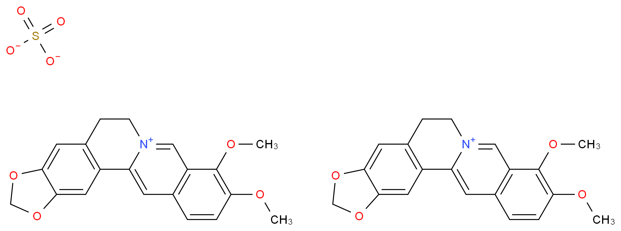 BERBERINE SULFATE_分子结构_CAS_69352-97-2)