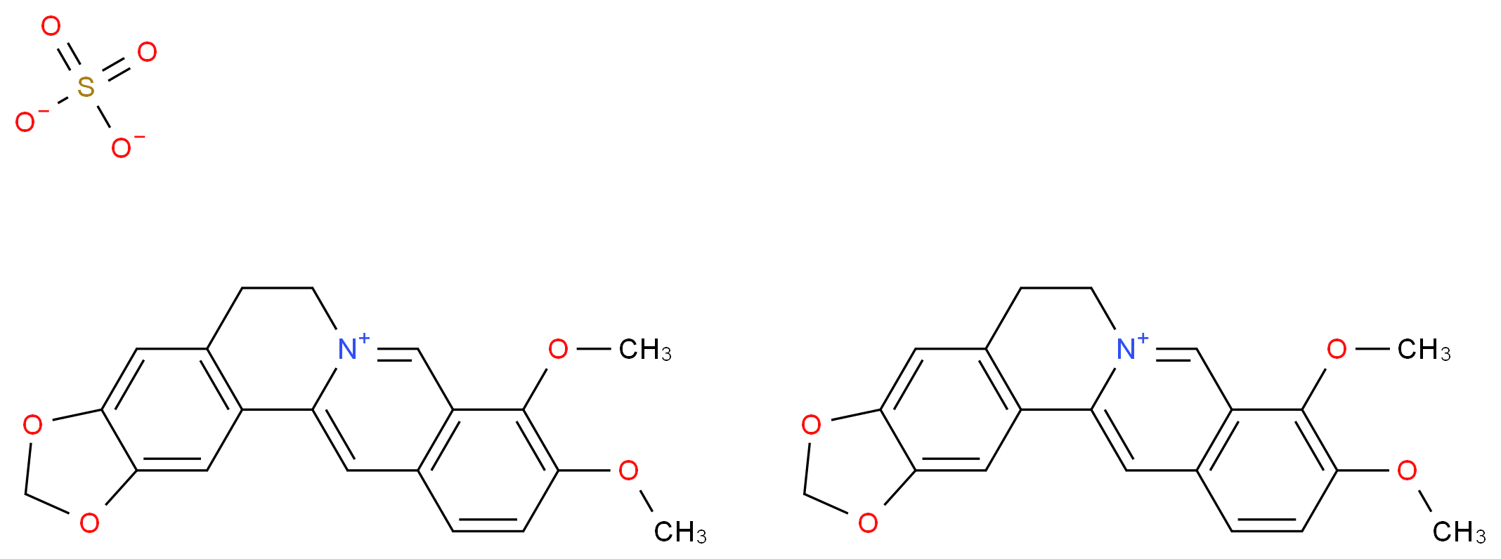 BERBERINE HEMISULFATE SALT_分子结构_CAS_633-66-9)