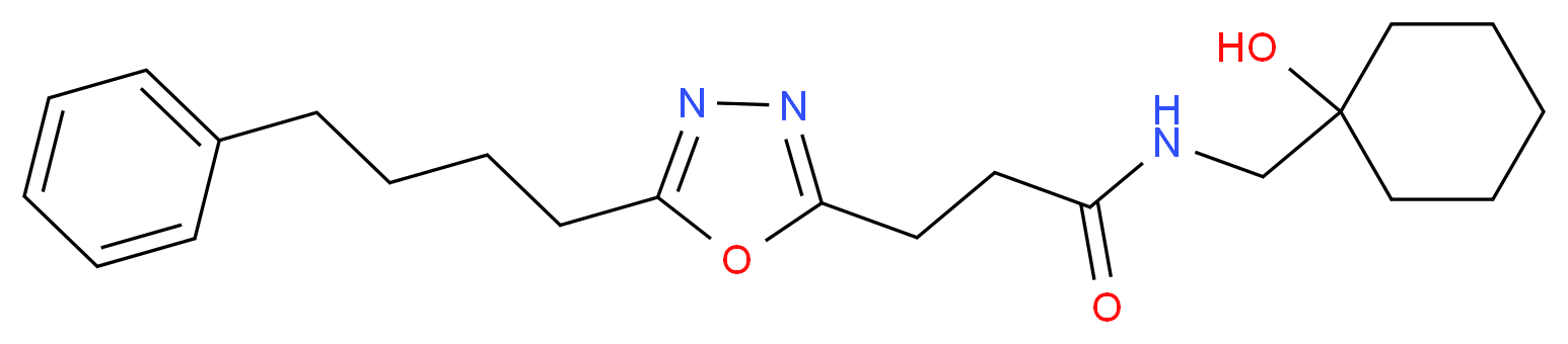 N-[(1-hydroxycyclohexyl)methyl]-3-[5-(4-phenylbutyl)-1,3,4-oxadiazol-2-yl]propanamide_分子结构_CAS_)