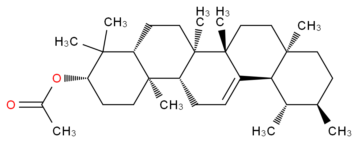 (3S,4aR,6aR,6bS,8aR,11R,12S,12aR,14aR,14bR)-4,4,6a,6b,8a,11,12,14b-octamethyl-1,2,3,4,4a,5,6,6a,6b,7,8,8a,9,10,11,12,12a,14,14a,14b-icosahydropicen-3-yl acetate_分子结构_CAS_863-76-3