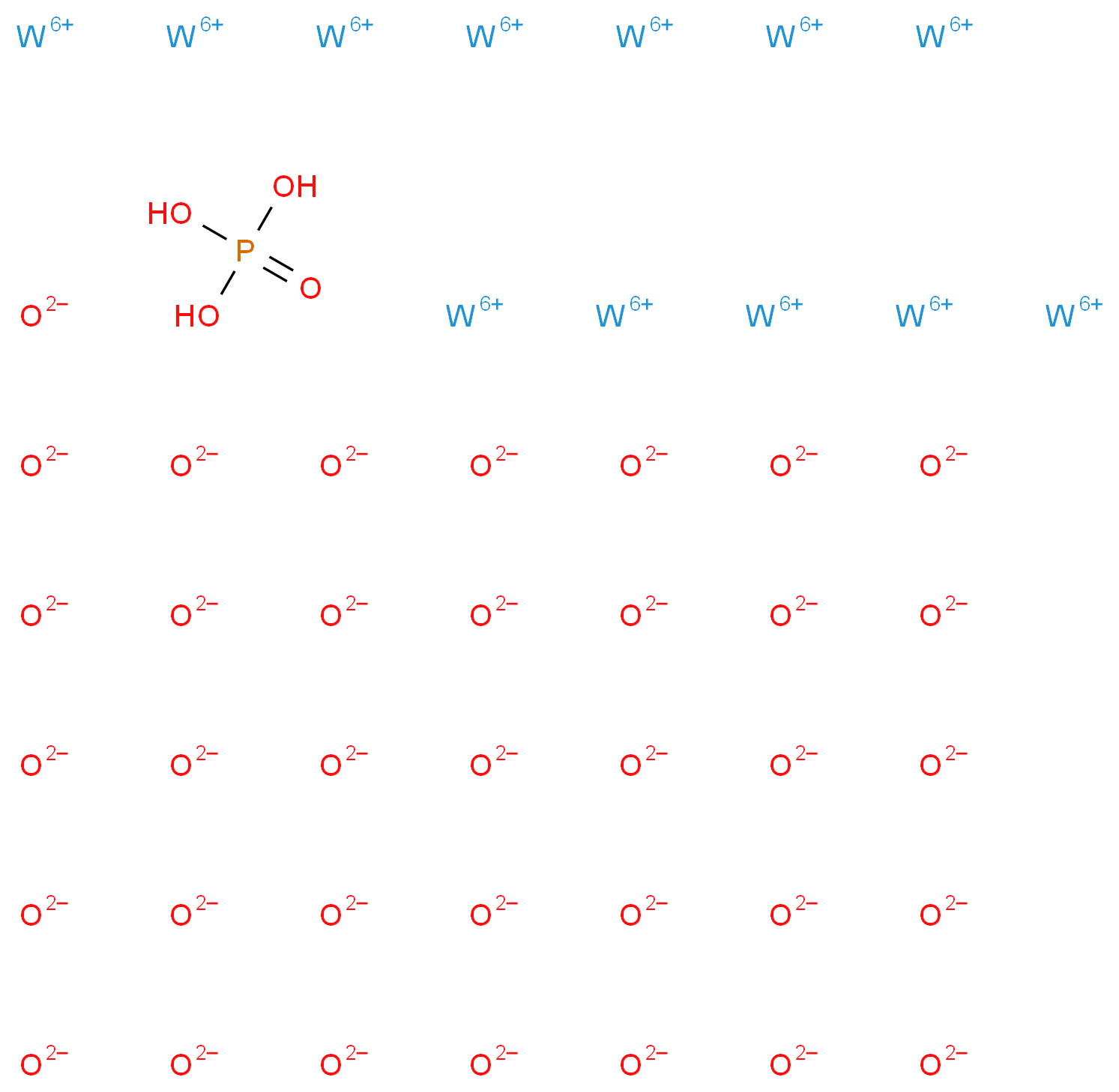 dodecatungsten(6+) ion phosphoric acid hexatriacontaoxidandiide_分子结构_CAS_12501-23-4