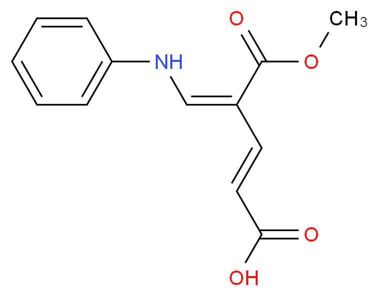 (2E,4Z)-4-(methoxycarbonyl)-5-(phenylamino)penta-2,4-dienoic acid_分子结构_CAS_64972-00-5