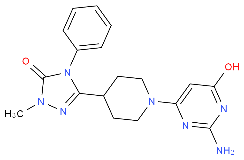 5-[1-(2-amino-6-hydroxypyrimidin-4-yl)piperidin-4-yl]-2-methyl-4-phenyl-2,4-dihydro-3H-1,2,4-triazol-3-one_分子结构_CAS_)
