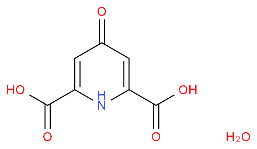 4-Oxo-1,4-dihydropyridine-2,6-dicarboxylic acid hydrate_分子结构_CAS_199926-39-1)