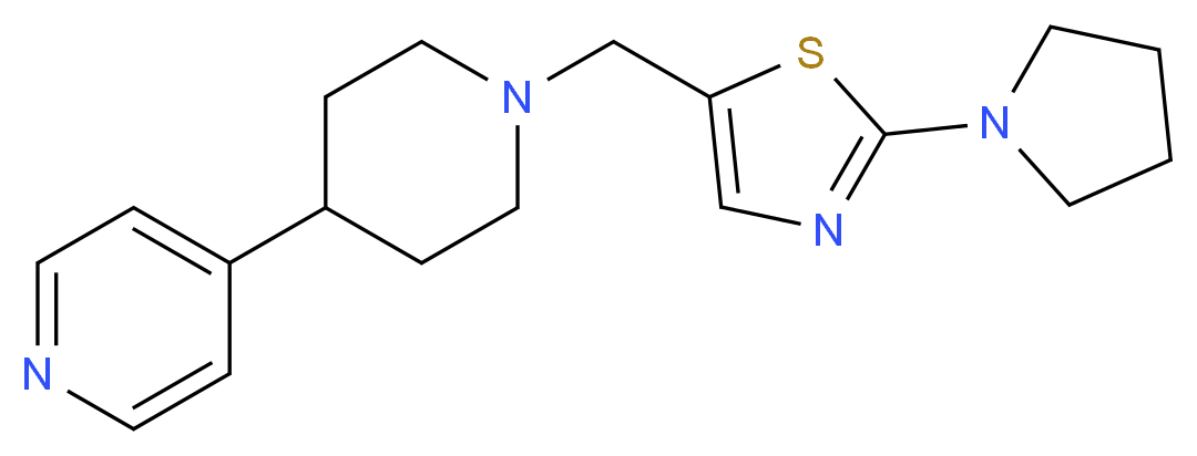4-{1-[(2-pyrrolidin-1-yl-1,3-thiazol-5-yl)methyl]piperidin-4-yl}pyridine_分子结构_CAS_)