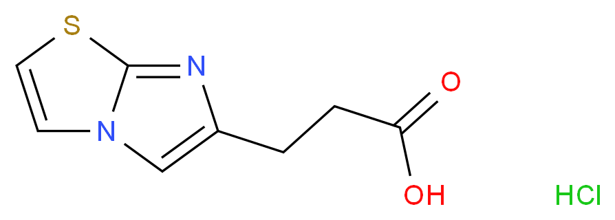 3-{imidazo[2,1-b][1,3]thiazol-6-yl}propanoic acid hydrochloride_分子结构_CAS_1187830-53-0