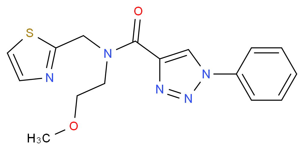 N-(2-methoxyethyl)-1-phenyl-N-(1,3-thiazol-2-ylmethyl)-1H-1,2,3-triazole-4-carboxamide_分子结构_CAS_)