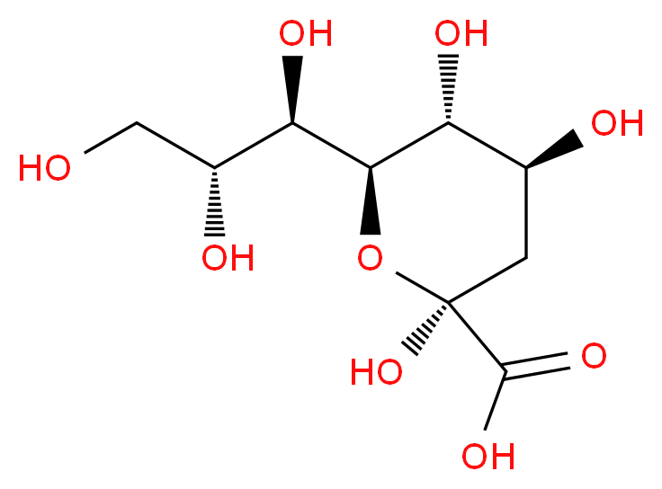 (2S,4S,5R,6R)-2,4,5-trihydroxy-6-[(1R,2R)-1,2,3-trihydroxypropyl]oxane-2-carboxylic acid_分子结构_CAS_153666-19-4