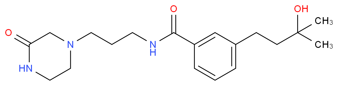 3-(3-hydroxy-3-methylbutyl)-N-[3-(3-oxo-1-piperazinyl)propyl]benzamide_分子结构_CAS_)