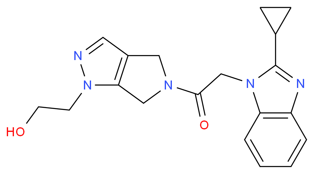 2-[5-[(2-cyclopropyl-1H-benzimidazol-1-yl)acetyl]-5,6-dihydropyrrolo[3,4-c]pyrazol-1(4H)-yl]ethanol_分子结构_CAS_)