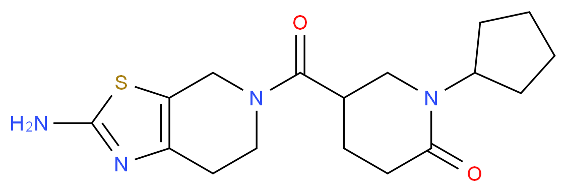 5-[(2-amino-6,7-dihydro[1,3]thiazolo[5,4-c]pyridin-5(4H)-yl)carbonyl]-1-cyclopentyl-2-piperidinone_分子结构_CAS_)