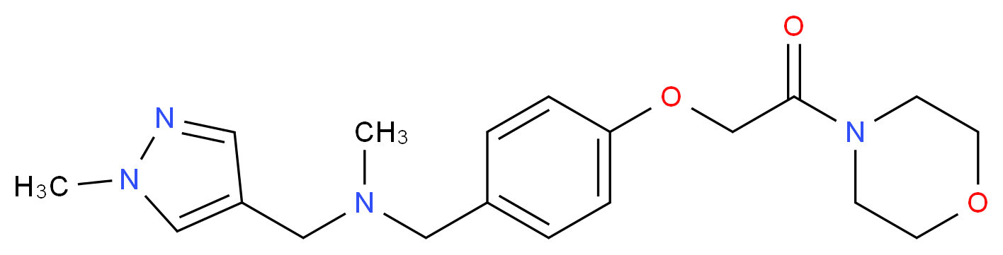 N-methyl-1-(1-methyl-1H-pyrazol-4-yl)-N-[4-(2-morpholin-4-yl-2-oxoethoxy)benzyl]methanamine_分子结构_CAS_)