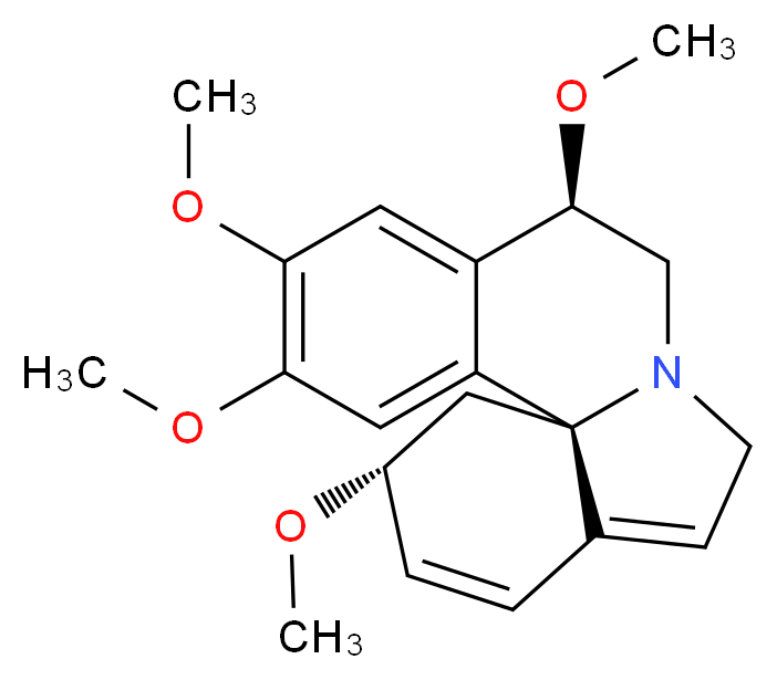 (1S,8R,16R)-4,5,8,16-tetramethoxy-10-azatetracyclo[8.7.0.0<sup>1</sup>,<sup>1</sup><sup>3</sup>.0<sup>2</sup>,<sup>7</sup>]heptadeca-2,4,6,12,14-pentaene_分子结构_CAS_28619-41-2