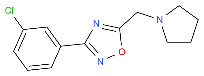 3-(3-chlorophenyl)-5-(1-pyrrolidinylmethyl)-1,2,4-oxadiazole_分子结构_CAS_)