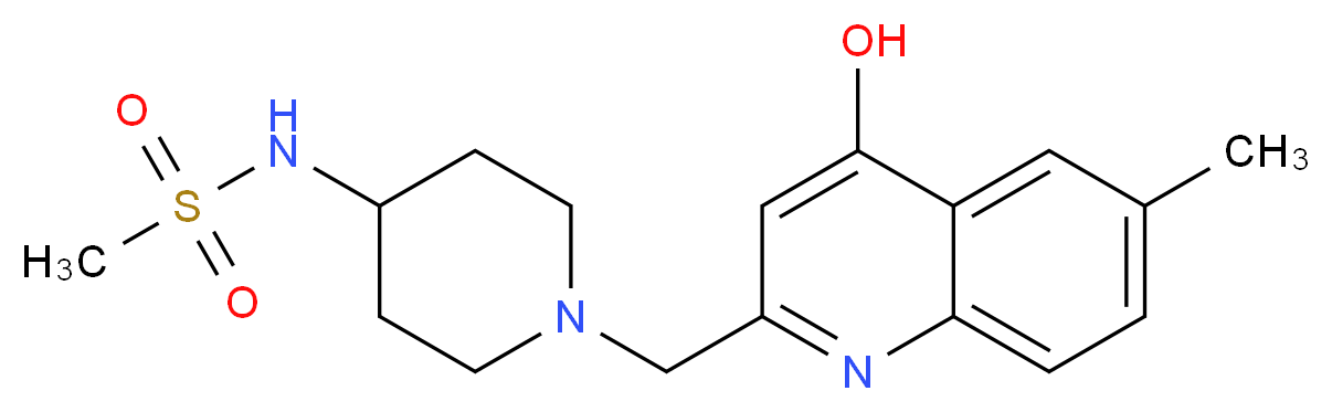N-{1-[(4-hydroxy-6-methylquinolin-2-yl)methyl]piperidin-4-yl}methanesulfonamide_分子结构_CAS_)