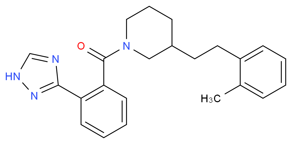3-[2-(2-methylphenyl)ethyl]-1-[2-(1H-1,2,4-triazol-3-yl)benzoyl]piperidine_分子结构_CAS_)