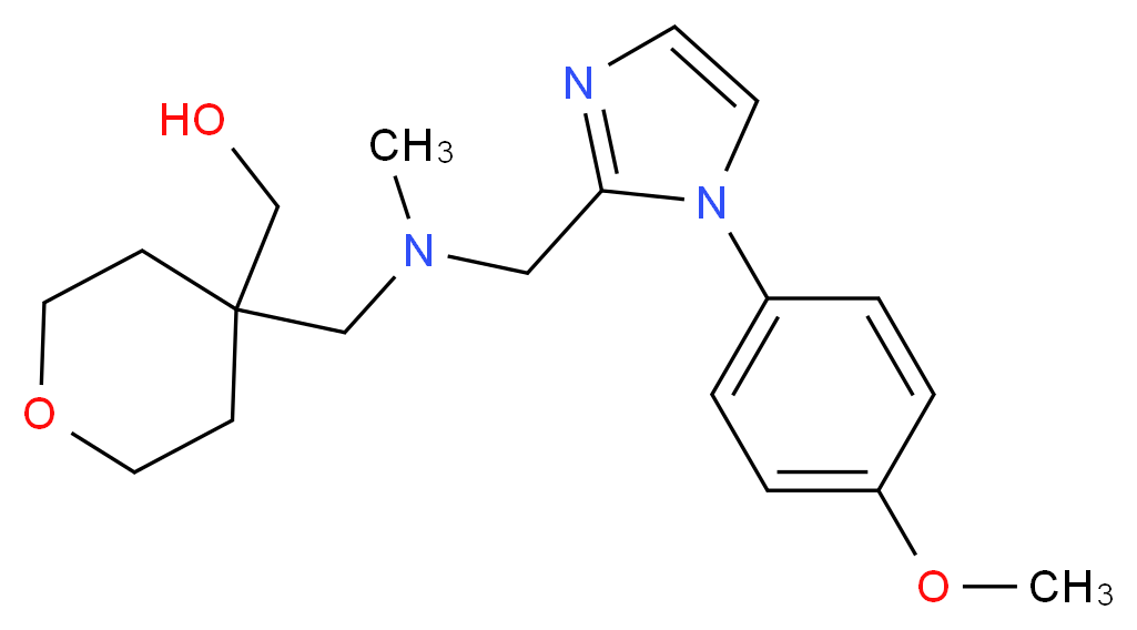 (4-{[{[1-(4-methoxyphenyl)-1H-imidazol-2-yl]methyl}(methyl)amino]methyl}tetrahydro-2H-pyran-4-yl)methanol_分子结构_CAS_)