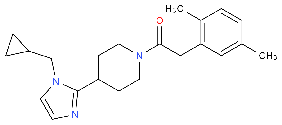 4-[1-(cyclopropylmethyl)-1H-imidazol-2-yl]-1-[(2,5-dimethylphenyl)acetyl]piperidine_分子结构_CAS_)