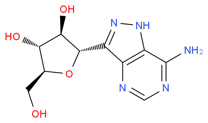 (2S,3R,4R,5S)-2-{7-aminopyrazolo[4,3-d]pyrimidin-3-yl}-5-(hydroxymethyl)oxolane-3,4-diol_分子结构_CAS_6742-12-7