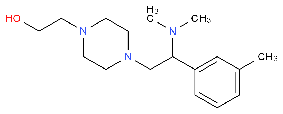 2-{4-[2-(dimethylamino)-2-(3-methylphenyl)ethyl]-1-piperazinyl}ethanol_分子结构_CAS_)