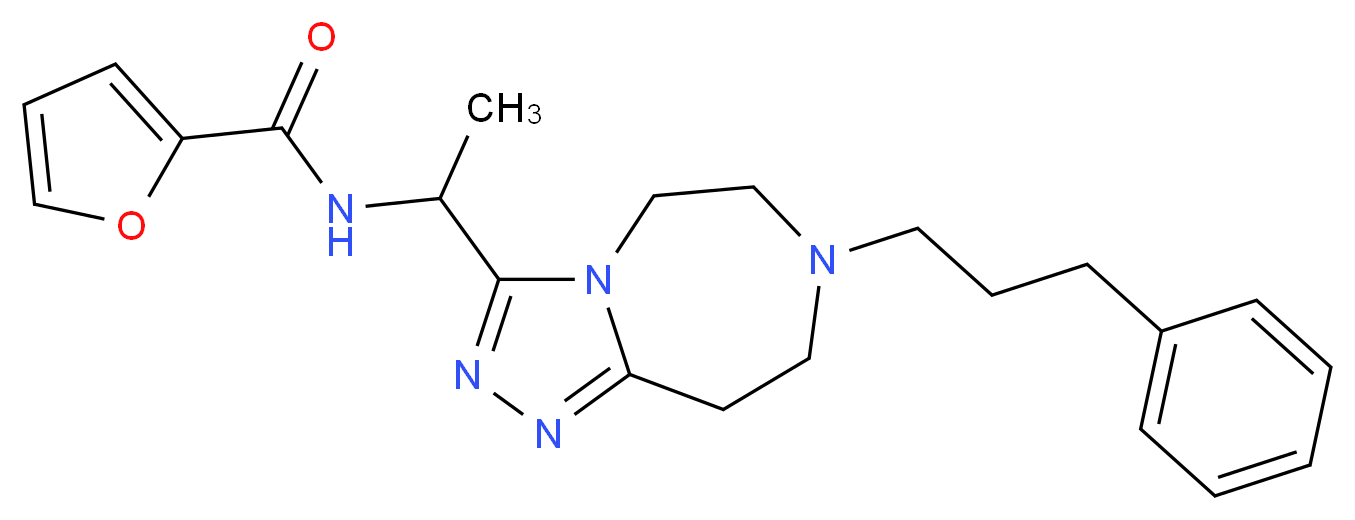 N-{1-[7-(3-phenylpropyl)-6,7,8,9-tetrahydro-5H-[1,2,4]triazolo[4,3-d][1,4]diazepin-3-yl]ethyl}-2-furamide_分子结构_CAS_)