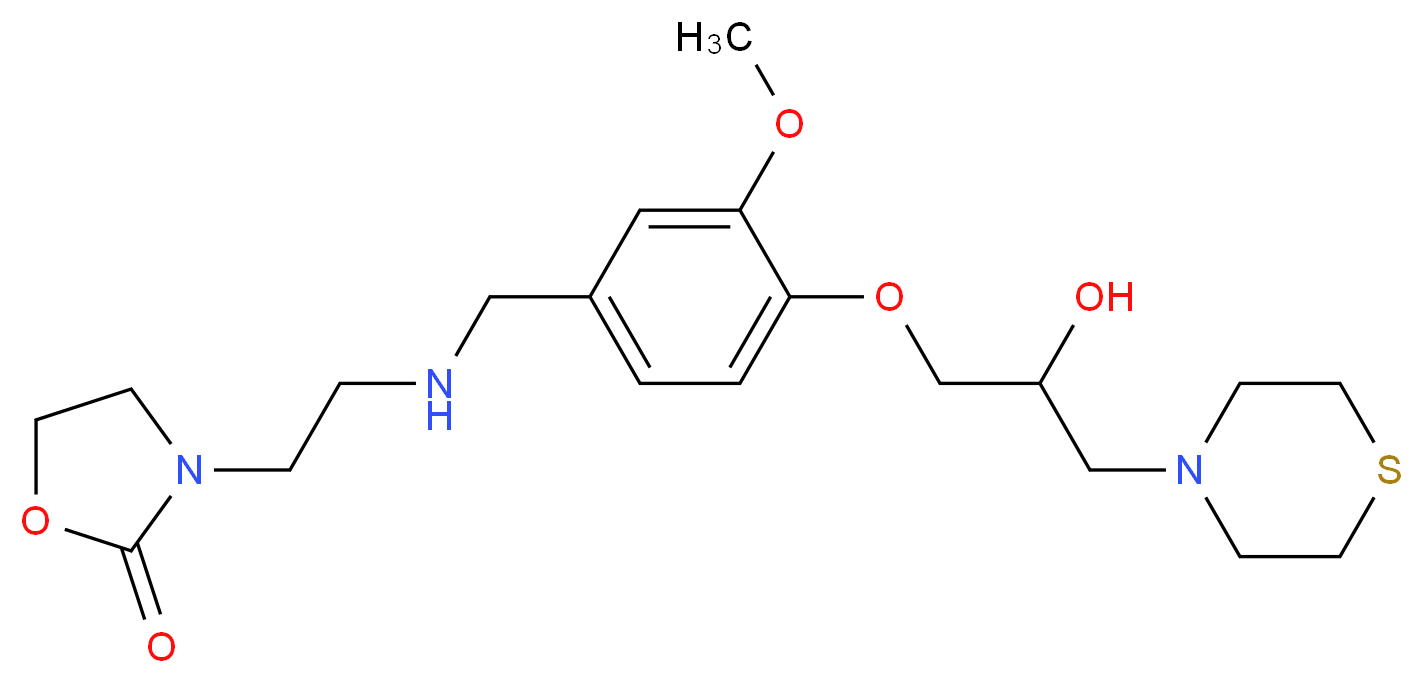 3-[2-({4-[2-hydroxy-3-(4-thiomorpholinyl)propoxy]-3-methoxybenzyl}amino)ethyl]-1,3-oxazolidin-2-one_分子结构_CAS_)