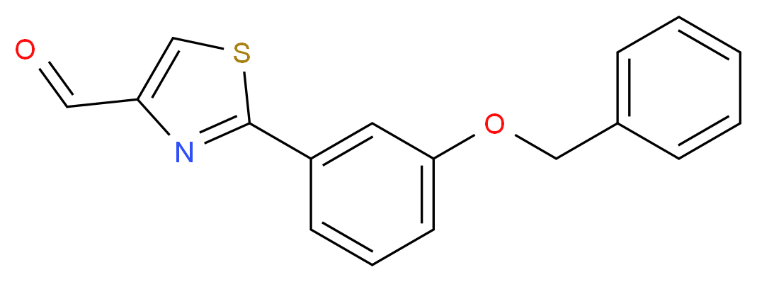 2-(3-BENZYLOXY-PHENYL)-THIAZOLE-4-CARBALDEHYDE_分子结构_CAS_885278-72-8)
