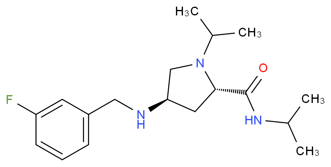 (4R)-4-[(3-fluorobenzyl)amino]-N,1-diisopropyl-L-prolinamide_分子结构_CAS_)