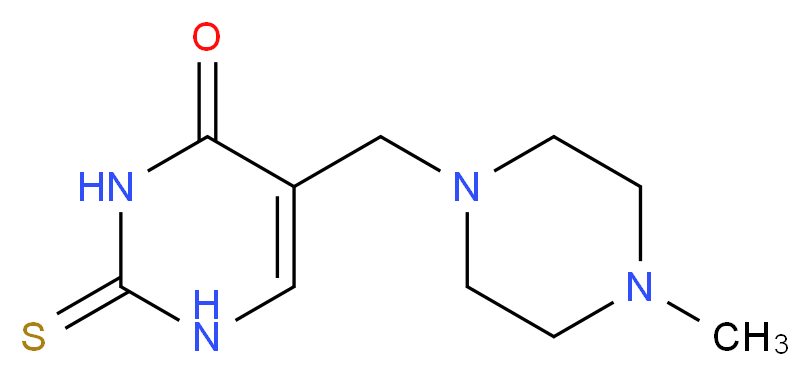 5-[(4-Methylpiperazino)methyl]-2-thioxo-2,3-dihydro-4(1H)-pyrimidinone_分子结构_CAS_)