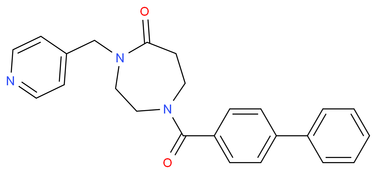 1-(4-biphenylylcarbonyl)-4-(4-pyridinylmethyl)-1,4-diazepan-5-one_分子结构_CAS_)