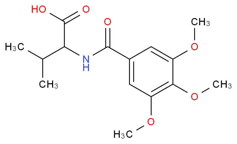 3-methyl-2-[(3,4,5-trimethoxybenzoyl)amino]butanoic acid_分子结构_CAS_93709-68-3)