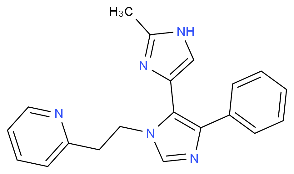 2-methyl-5'-phenyl-3'-(2-pyridin-2-ylethyl)-1H,3'H-4,4'-biimidazole_分子结构_CAS_)