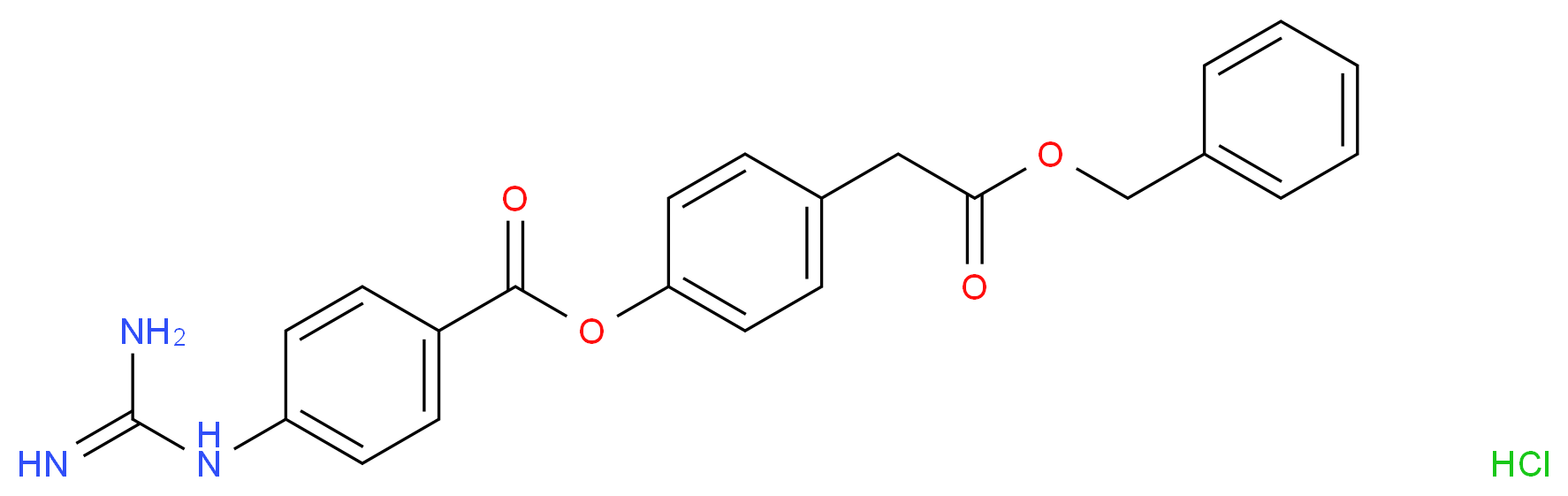 4-[2-(benzyloxy)-2-oxoethyl]phenyl 4-carbamimidamidobenzoate hydrochloride_分子结构_CAS_71079-12-4