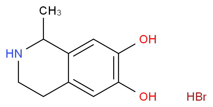 1-methyl-1,2,3,4-tetrahydroisoquinoline-6,7-diol hydrobromide_分子结构_CAS_59709-57-8