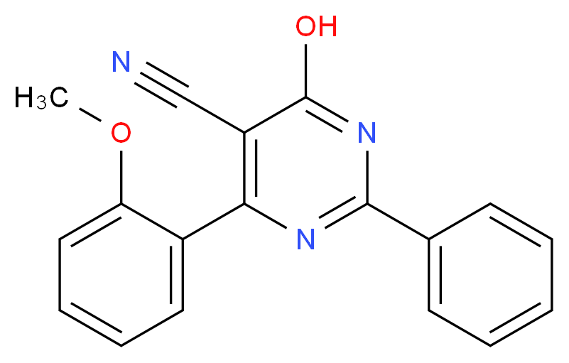 4-Hydroxy-6-(2-methoxyphenyl)-2-phenyl-5-pyrimidinecarbonitrile_分子结构_CAS_)