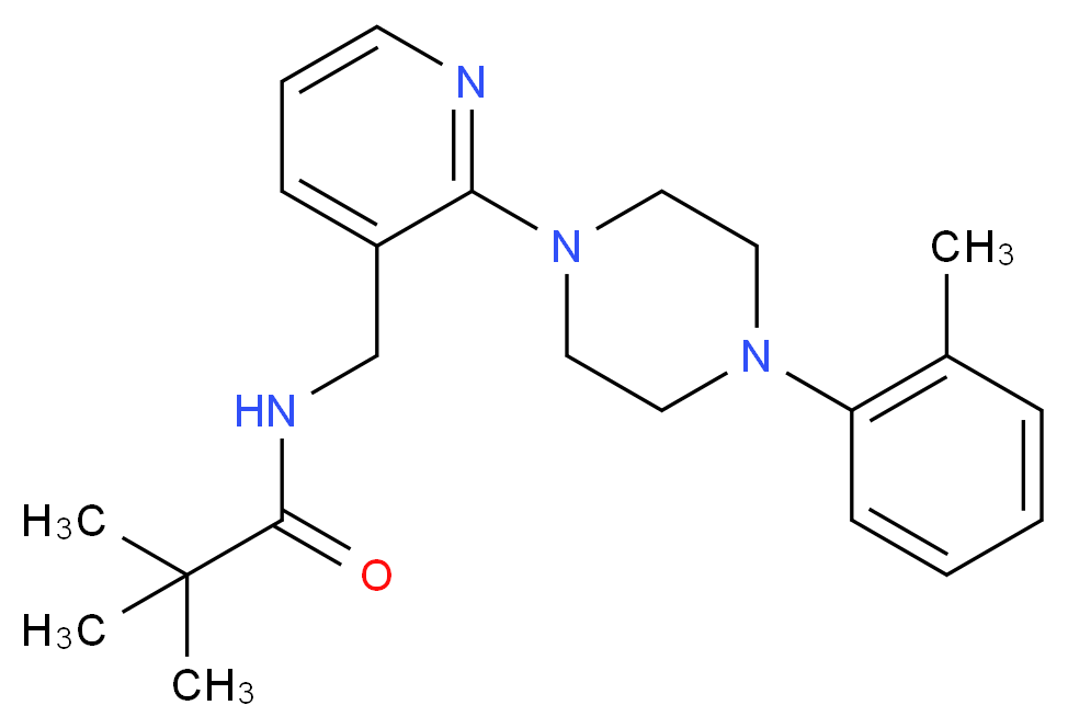 2,2-dimethyl-N-({2-[4-(2-methylphenyl)piperazin-1-yl]pyridin-3-yl}methyl)propanamide_分子结构_CAS_)