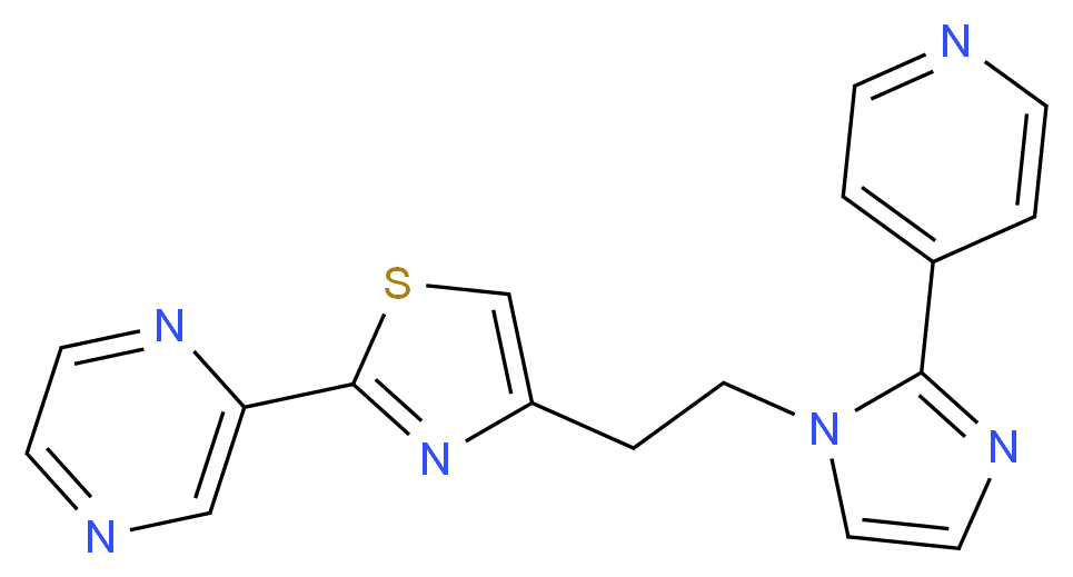 2-{4-[2-(2-pyridin-4-yl-1H-imidazol-1-yl)ethyl]-1,3-thiazol-2-yl}pyrazine_分子结构_CAS_)