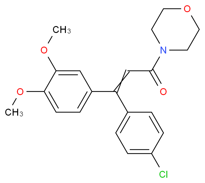 3-(4-chlorophenyl)-3-(3,4-dimethoxyphenyl)-1-(morpholin-4-yl)prop-2-en-1-one_分子结构_CAS_110488-70-5