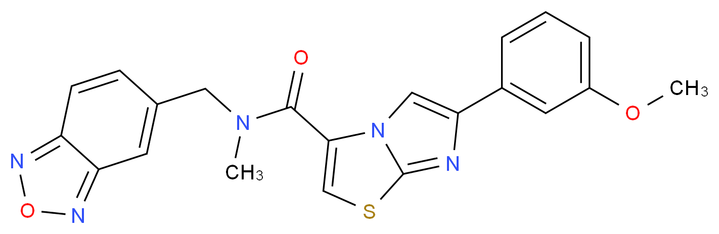 N-(2,1,3-benzoxadiazol-5-ylmethyl)-6-(3-methoxyphenyl)-N-methylimidazo[2,1-b][1,3]thiazole-3-carboxamide_分子结构_CAS_)